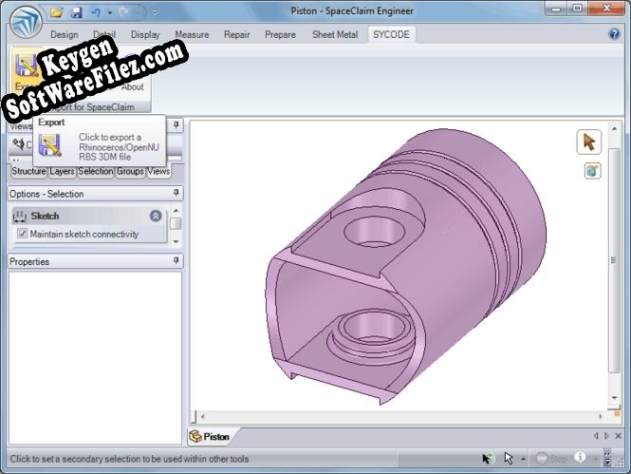 Key generator for 3DM Export for SpaceClaim