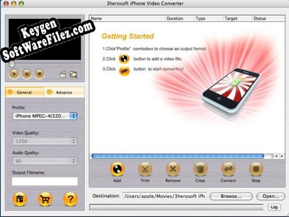 Free key for 3herosoft iPhone Video Converter for Mac