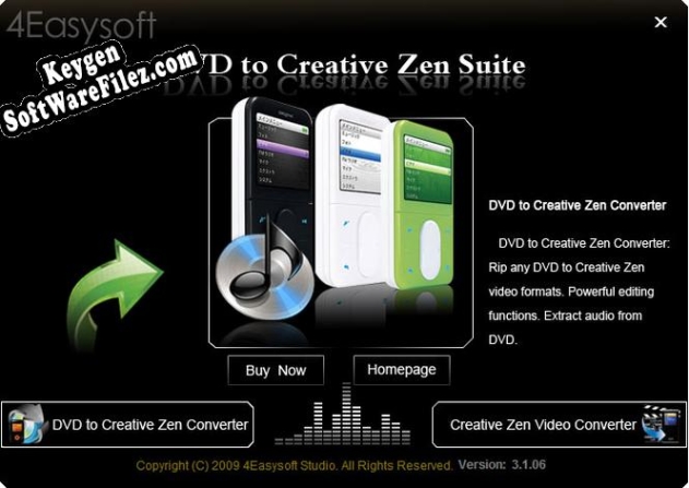 Free key for 4Easysoft DVD to Creative Zen Suite