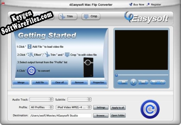 Registration key for the program 4Easysoft Mac Flip Converter
