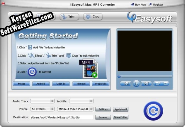 Activation key for 4Easysoft Mac MP4 Converter