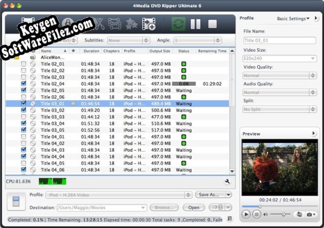 Key generator for 4Media DVD Ripper Ultimate for Mac