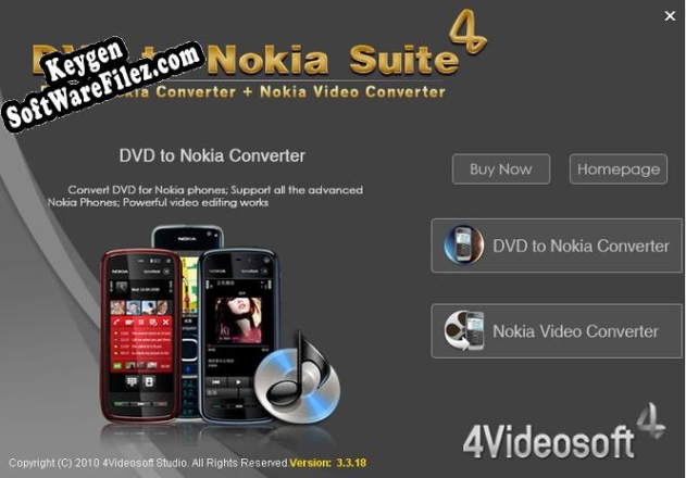 Registration key for the program 4Videosoft DVD to Nokia Suite