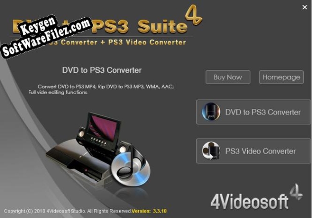 4Videosoft DVD to PS3 Suite key generator