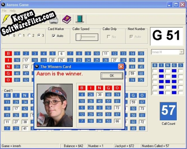 Aarons Bingo serial number generator