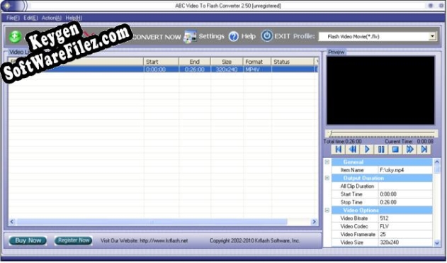 Activation key for ABC Video to Flash Converter