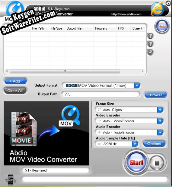 Key generator (keygen) Abdio MOV Video Converter