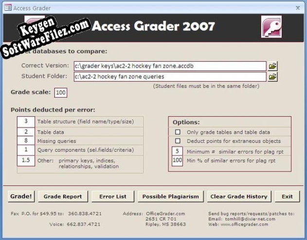 Access Grader serial number generator