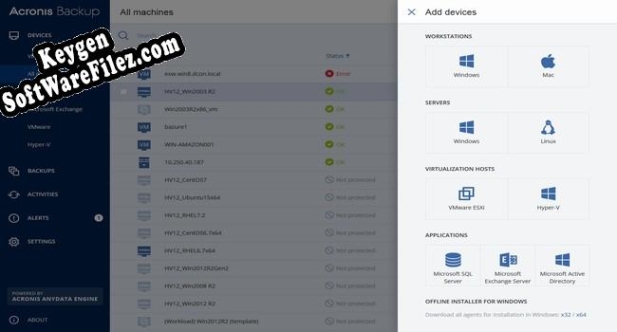 Activation key for Acronis Backup Standard