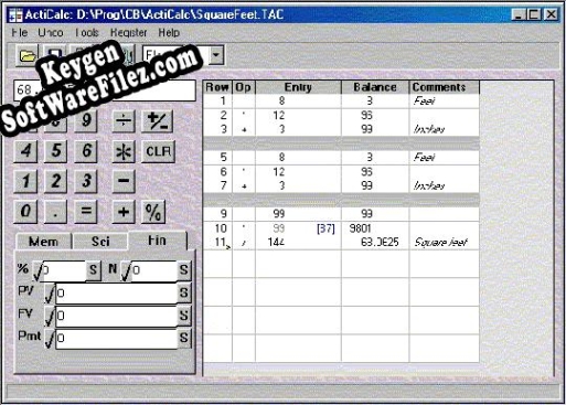 Key for ActiCalc Desktop Calculator