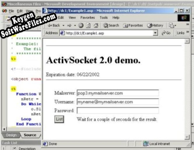 ActiveSocket Network Communication Toolkit Key generator