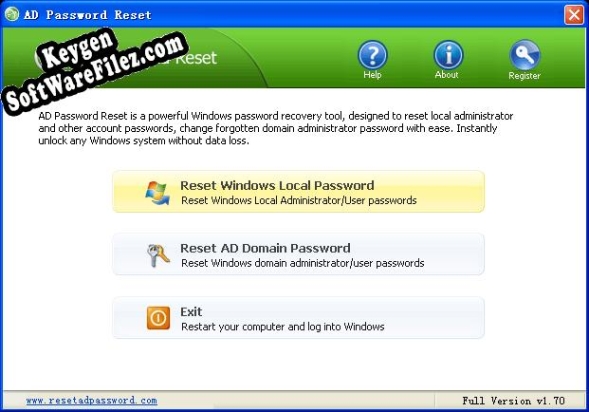 Key generator (keygen) AD Password Reset