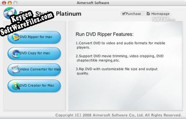 Free key for Aimersoft DVD Studio Platinum for Mac