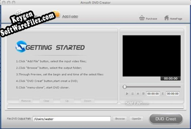 Free key for Ainsoft DVD Creator for Mac