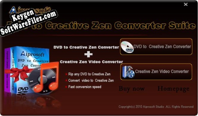 Aiprosoft Creative Zen Converter suite serial number generator