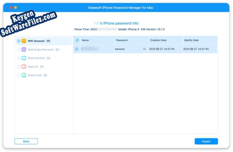 Aiseesoft iPhone Password Manager for Mac key free