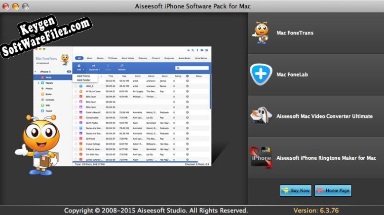 Registration key for the program Aiseesoft iPhone Software Pack for Mac