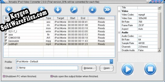 Key generator for Amadis iPod Video Converter