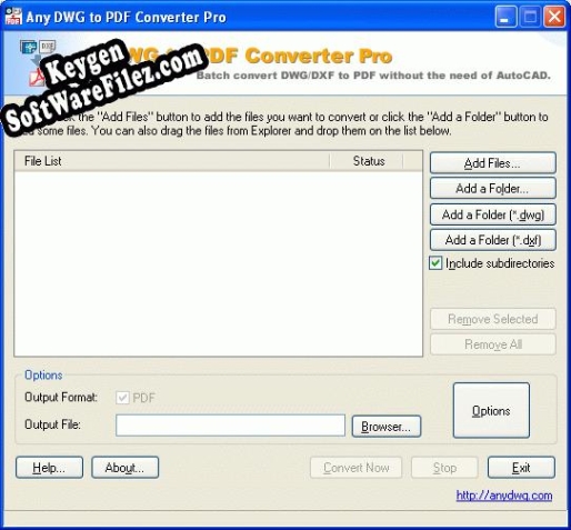 Registration key for the program Any DWG to PDF Converter Pro