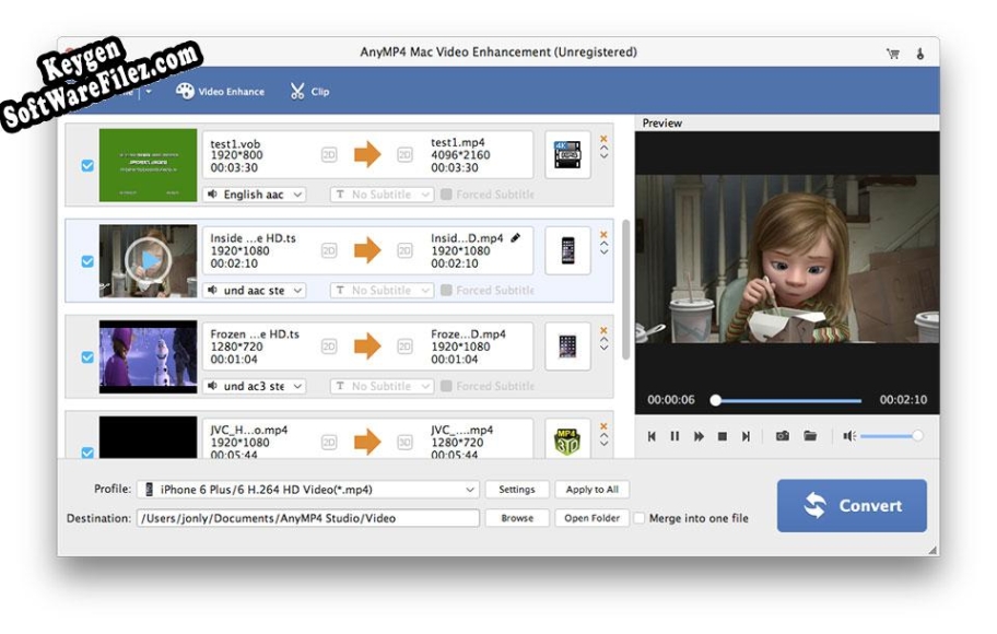 Key for AnyMP4 Mac Video Enhancement