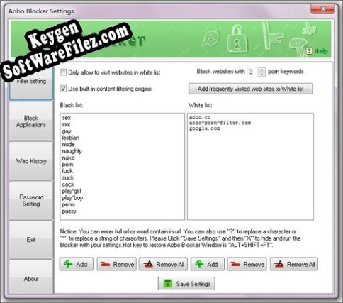 Key for Aobo Porn Filter