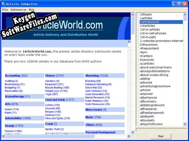 Article Submitter activation key