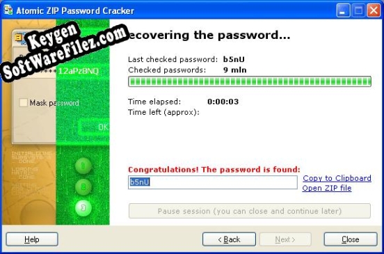 Key generator (keygen) Atomic ZIP Password Recovery