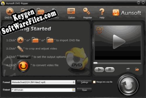 Aunsoft DVD Ripper activation key