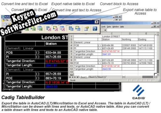 AutoCAD LT Table to Excel - TableBuilder key free