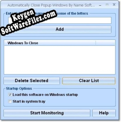 Automatically Close Popup Windows By Name Software serial number generator