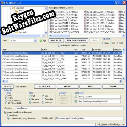 Free key for AVD FileList