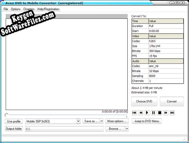 Key generator (keygen) Avex-DVD to Mobile Converter