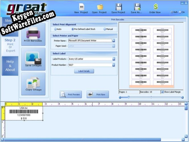 Registration key for the program Barcode Maker Software