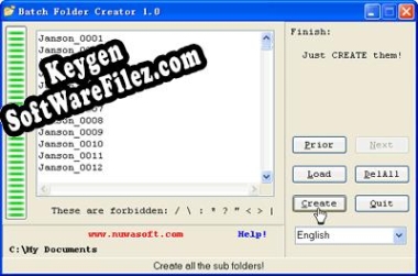 Batch Folder Creator key generator