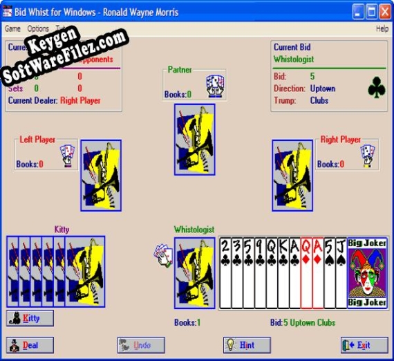 Key generator (keygen) Bid Whist for Windows