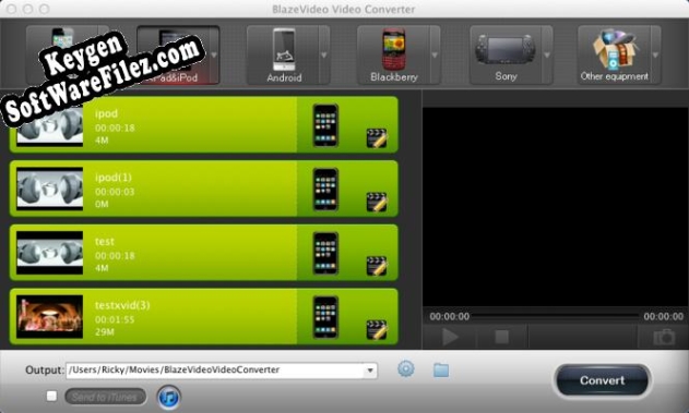 Key generator for BlazeVideo Video Converter Pro for Mac