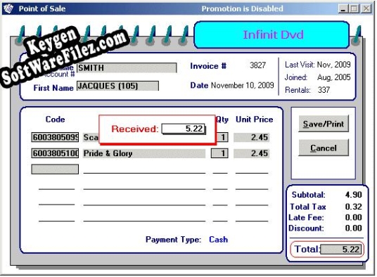 Key generator (keygen) Bogart for Video Store