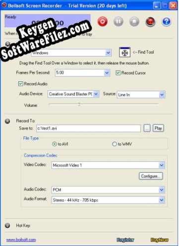 Key generator (keygen) Boilsoft Screen Recorder