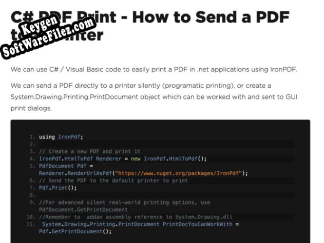 C Print PDF activation key