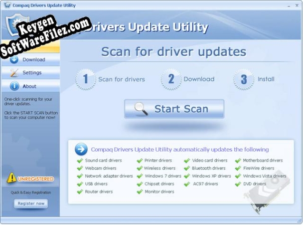 Key generator for Compaq Drivers Update Utility