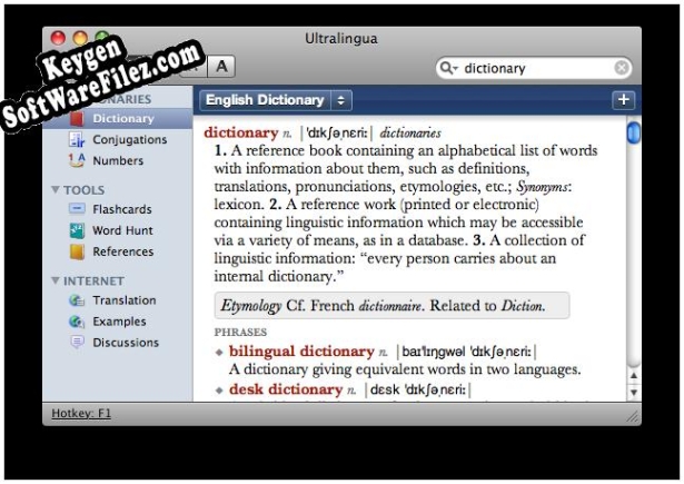 Comprehensive Spanish Dictionary by Vox for Mac serial number generator