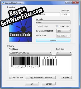 ConnectCode Barcode Font Pack Key generator