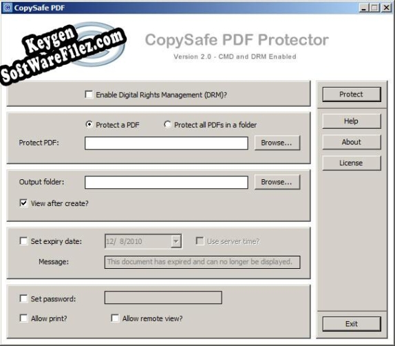 Key generator for Copysafe PDF Converter