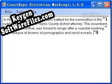 Court Report Dictation Marking Key generator