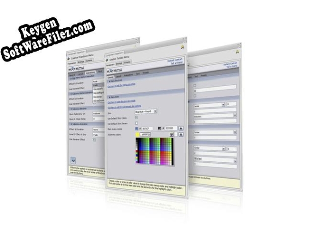 Key generator (keygen) Creative FL Tabbed Menu