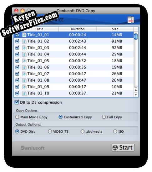 Daniusoft DVD Copy for Mac serial number generator