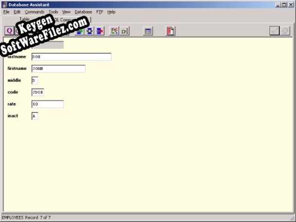 Free key for Database Assistant