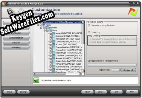 Activation key for DBSync for SQLite and MSSQL