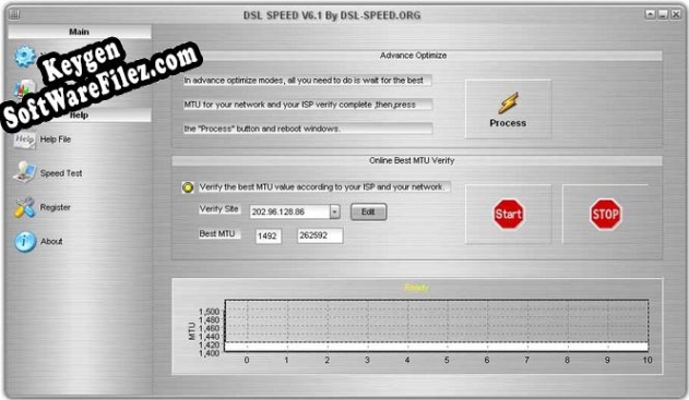 Registration key for the program DSL Speed