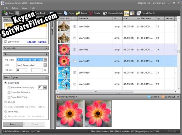 Key for Duplicate Finder 2009 - Basic Edition